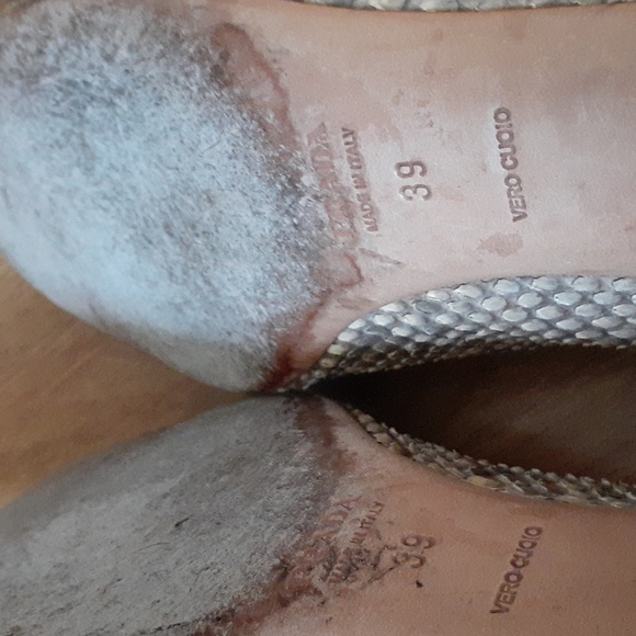 Prada Python tan leather kitten heels sz 39 9 - Picture 12 of 13